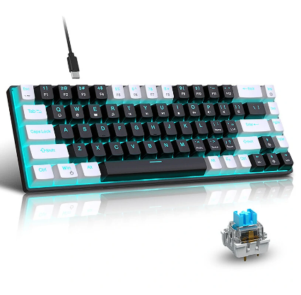 teclado mecânico com fio usb Blue Axis.