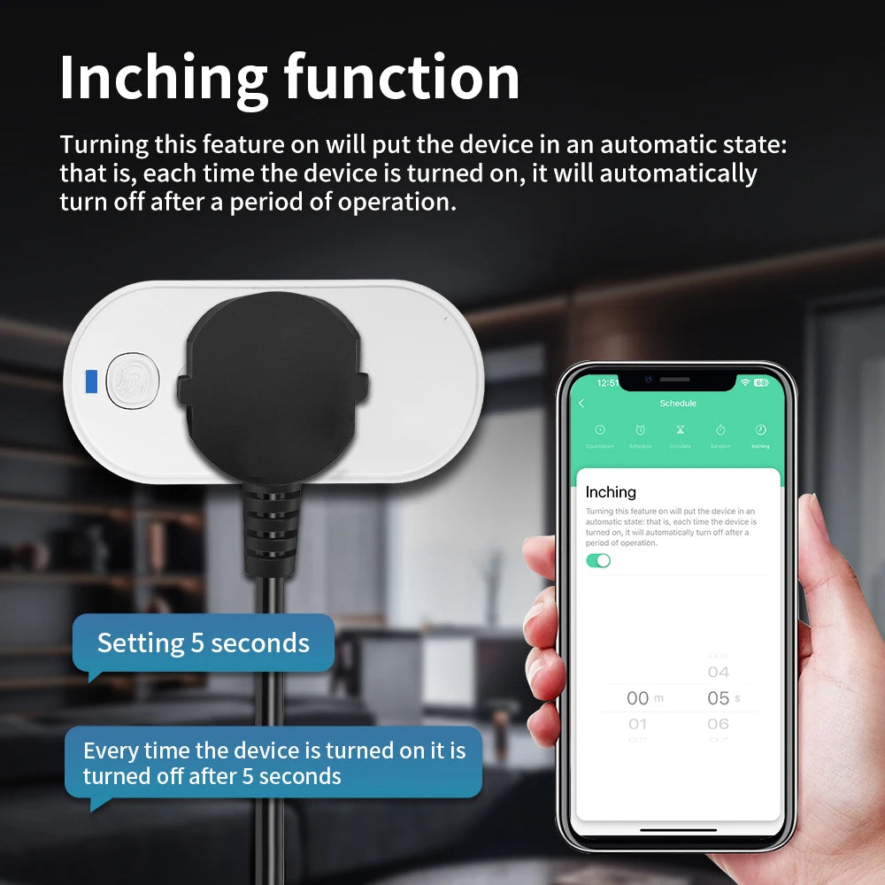 Adaptador de Tomada WIFI com Monitor de Energia, Controle de Tomada Inteligente, Comando de Voz para Google Home e Alexa