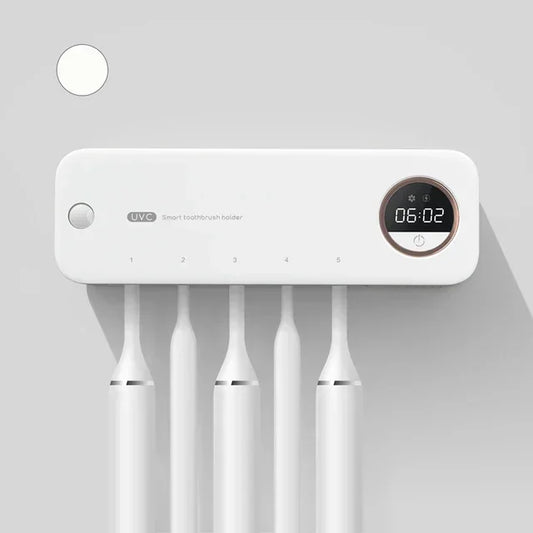 Novo Esterilizador e Armazenador de Escova de Dente UV Xiaomi, Suporte de Escova de Dente Recarregável com Display LED, Montagem na Parede, Acessórios para Banheiro