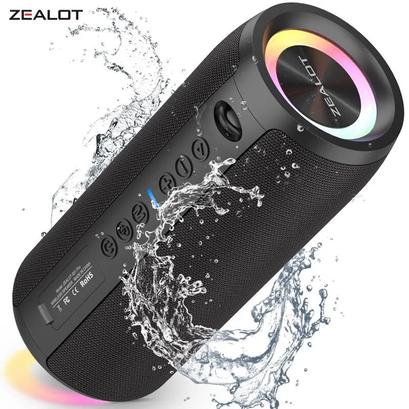 ZEALOT-Alto-falante Bluetooth Portátil de Alta Potência Impermeável.