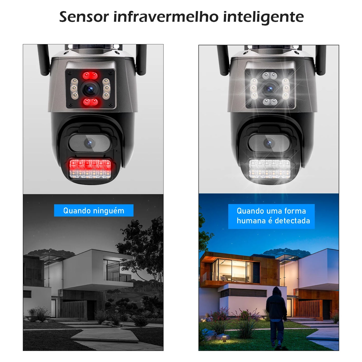 Icsee, Câmera de Segurança 6MP, 4K, Wifi, Câmeras de Vigilância Wifi, Câmeras de Vigilância Externas Wifi, Câmera Wifi Inteligente 360°